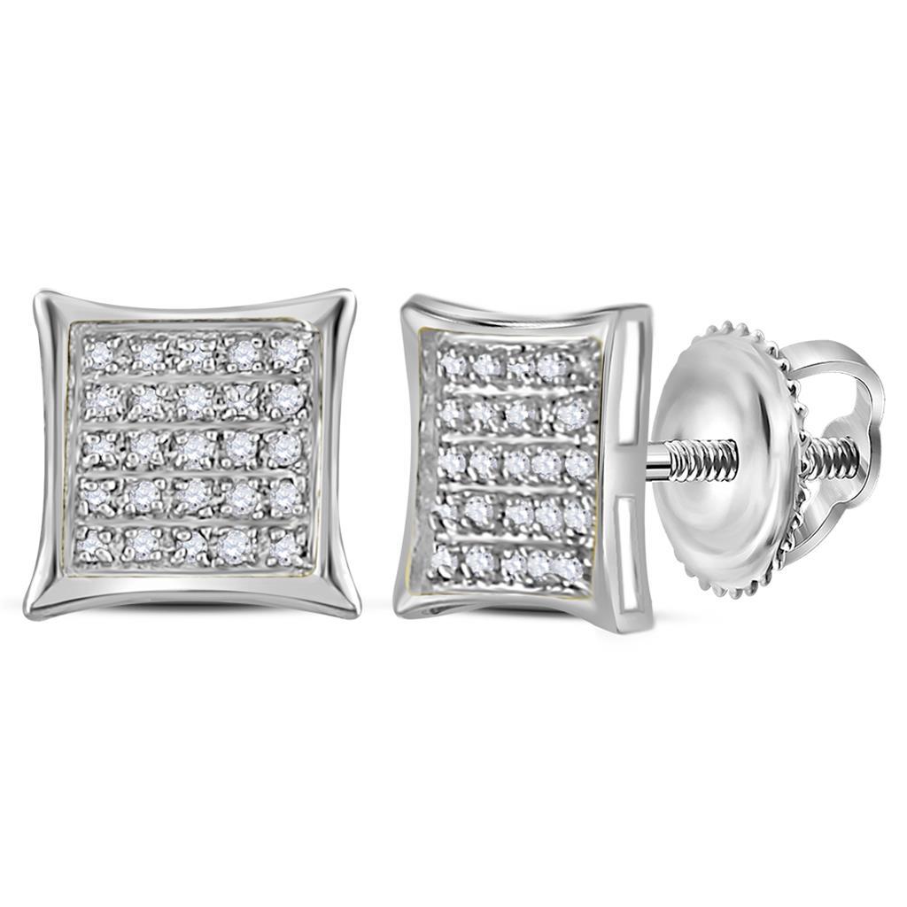 Kite Micro Pave Diamond Earrings 10K Gold 10K White Gold M 8MM .15 Carats HipHopBling