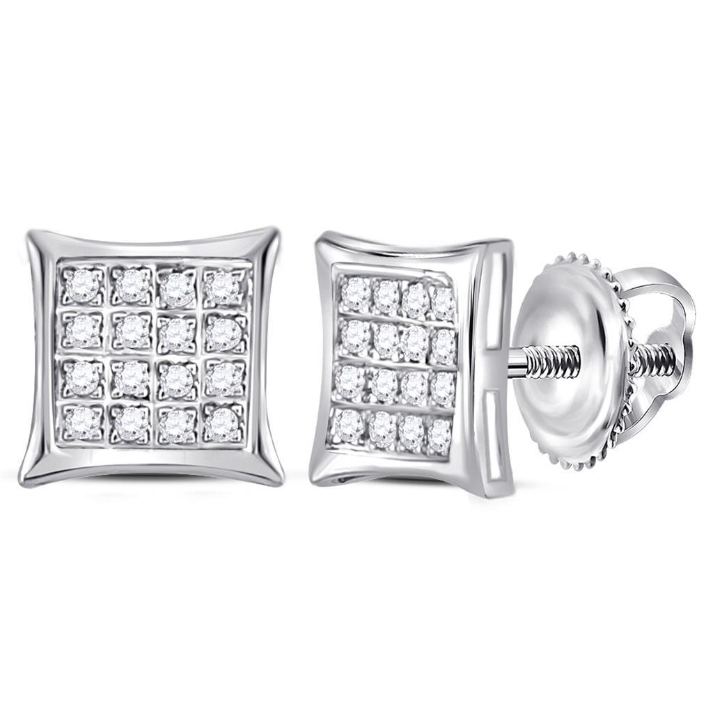 Kite Micro Pave Diamond Earrings 10K Gold 10K White Gold S 6MM .10 Carats HipHopBling