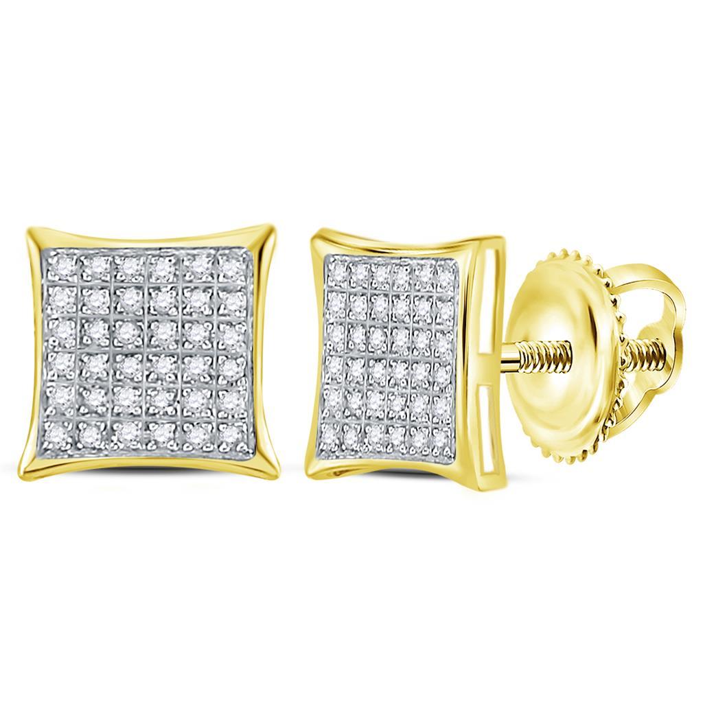 Kite Micro Pave Diamond Earrings 10K Gold 10K Yellow Gold L 10MM .25 Carats HipHopBling