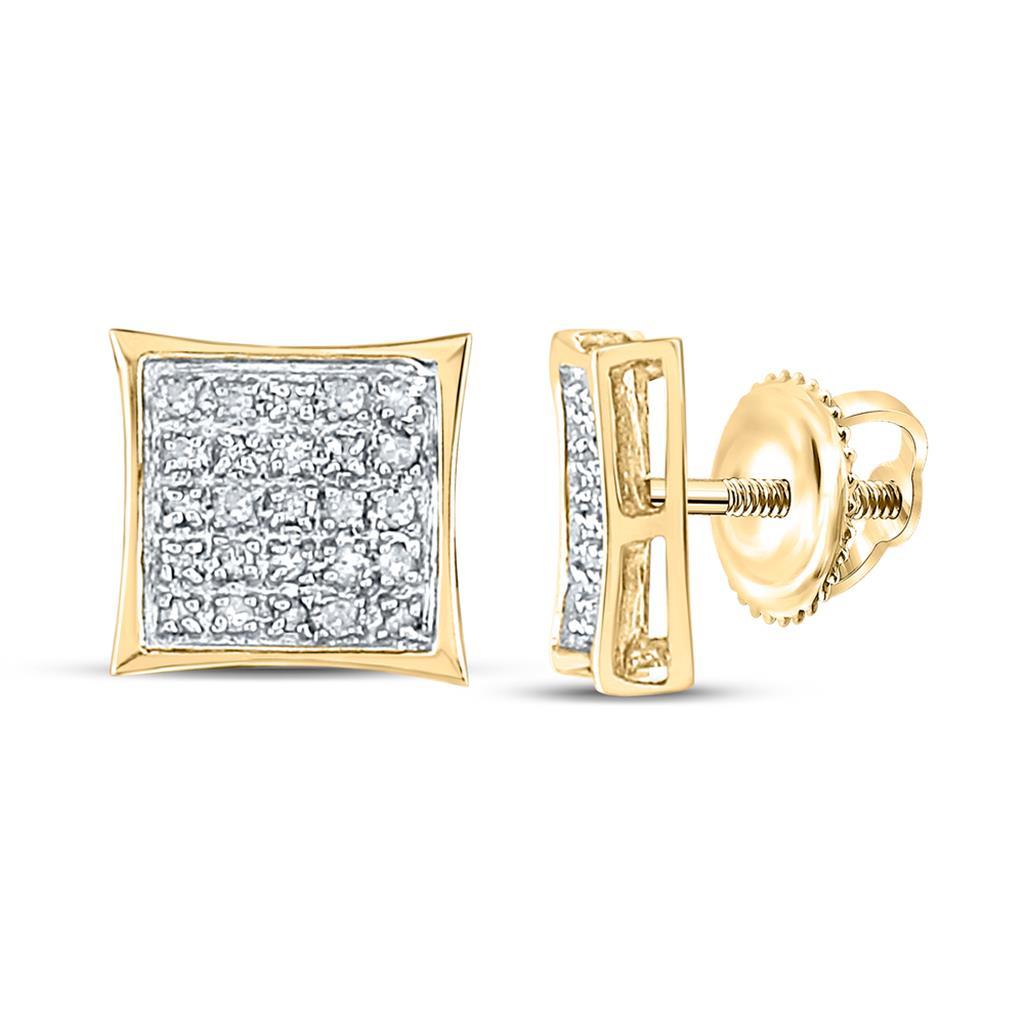 Kite Micro Pave Diamond Earrings 10K Gold 10K Yellow Gold M 8MM .15 Carats HipHopBling