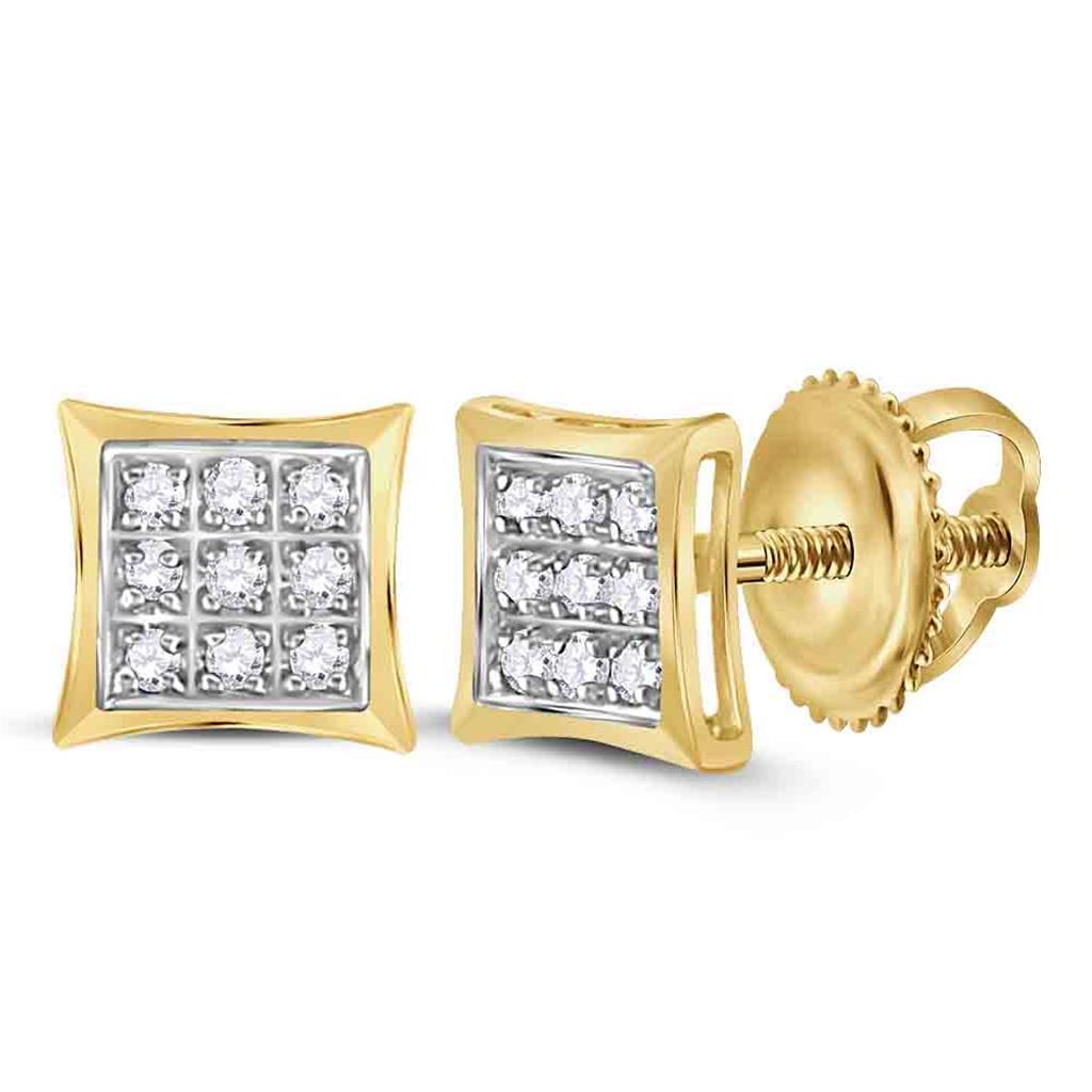 Kite Micro Pave Diamond Earrings 10K Gold 10K Yellow Gold XS 5MM .05 Carats HipHopBling