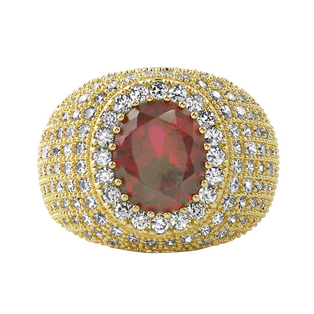 Lab Ruby Masterpiece Bling Bling Micro Pave Ring 7 HipHopBling