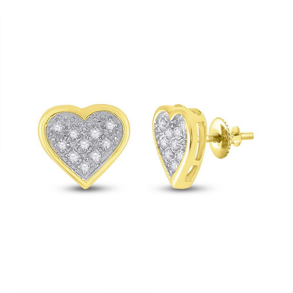 Ladies Heart Diamond Earrings .05cttw .925 Silver HipHopBling