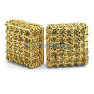 Large 3D Box Lemonade CZ Iced Out Earrings HipHopBling