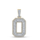 Large 45MM A - Z Initial Letter Baguette Diamond Pendant 10K Yellow Gold O HipHopBling