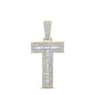 Large 45MM A - Z Initial Letter Baguette Diamond Pendant 10K Yellow Gold T HipHopBling