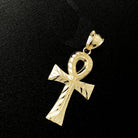 Large Ankh DC 10K Yellow Gold Pendant HipHopBling