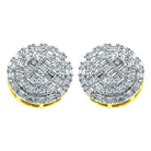 Large Baguette Circle Diamond Earrings .40cttw 10K Yellow Gold HipHopBling