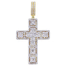 Large Baguette Cluster Cross 3.86cttw Diamond Pendant 10K Yellow Gold HipHopBling