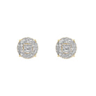 Large Baguette in Circle Diamond Earrings 1.10cttw 10K Yellow Gold HipHopBling