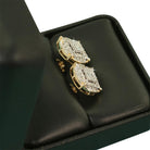 Large Baguette in Circle Diamond Earrings 1.10cttw 10K Yellow Gold HipHopBling