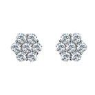 Large Cluster 4.2cttw VVS Moissanite Earrings .925 Sterling Silver White Gold HipHopBling