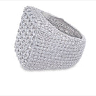 Large Cushion Iced Out VVS Moissanite Ring .925 Sterling Silver Yellow Gold 7 HipHopBling