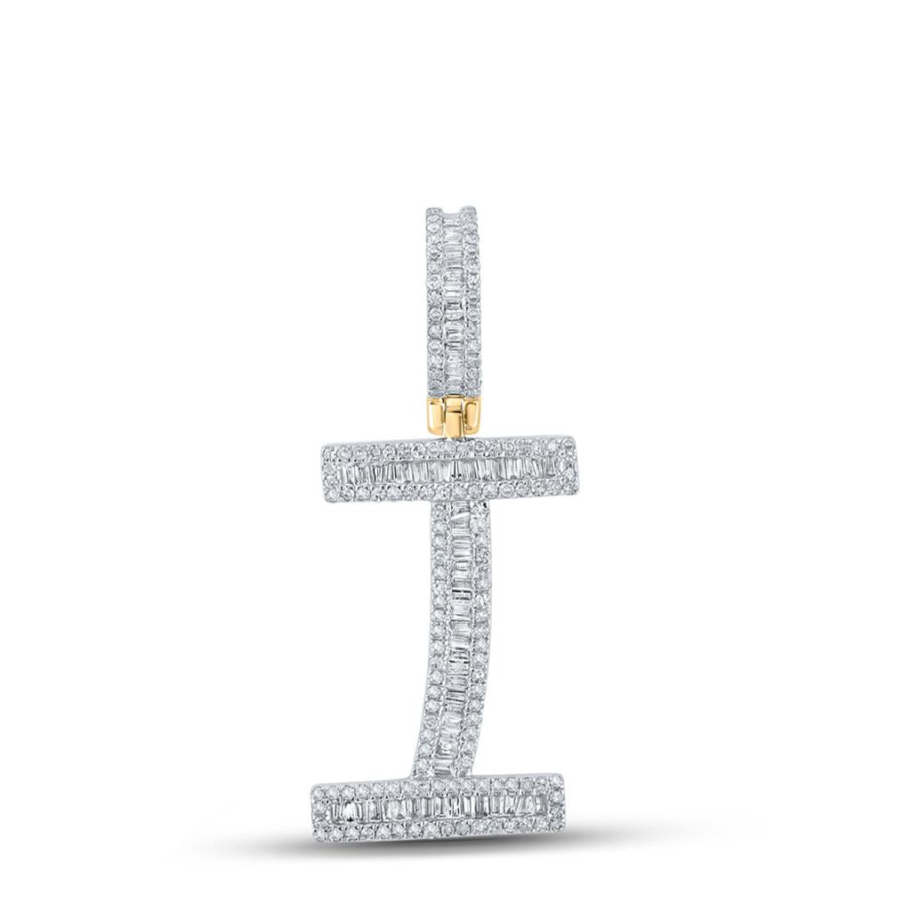 Large Initial Letter Baguette Diamond Pendant 10K Yellow Gold A - Z I HipHopBling