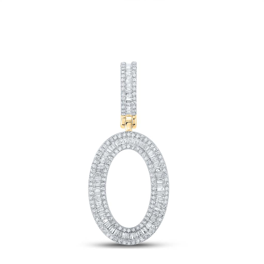 Large Initial Letter Baguette Diamond Pendant 10K Yellow Gold A - Z O HipHopBling