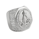 Large Masonic Rhodium CZ Mens Ring 7 HipHopBling