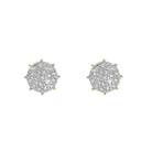 Large Pave Stud Diamond Earrings 1.25cttw 10K Yellow Gold HipHopBling