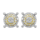 Large Pave Stud Diamond Earrings .69cttw 10K Yellow Gold HipHopBling