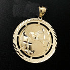 Large World Globe DC Pendant 10K Yellow Gold Pendant HipHopBling