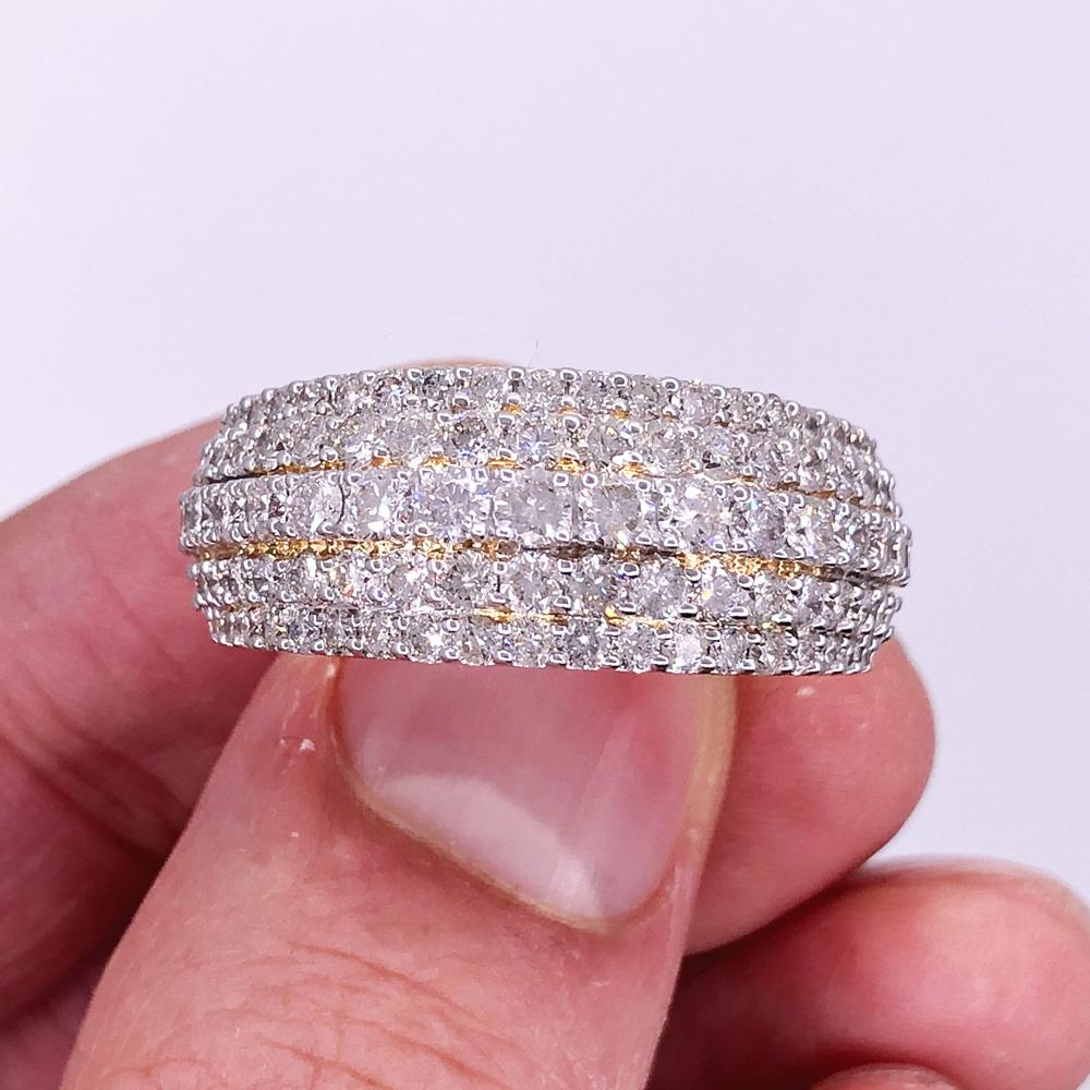 Layered 5 Row Diamond Ring 2.78cttw 10K Yellow Gold HipHopBling