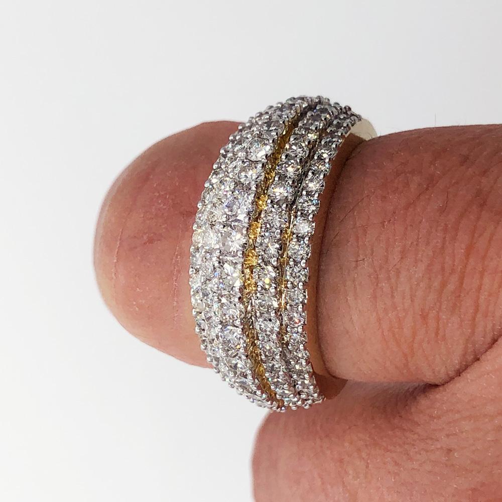 Layered 5 Row Diamond Ring 2.78cttw 10K Yellow Gold HipHopBling