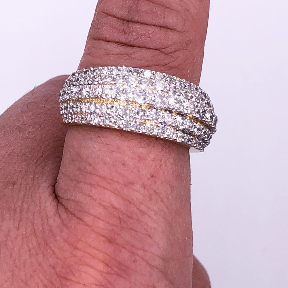 Layered 5 Row Diamond Ring 2.78cttw 10K Yellow Gold HipHopBling