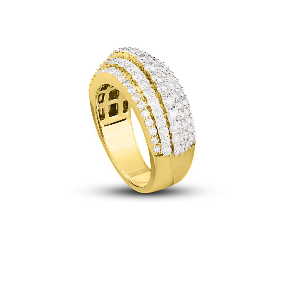 Layered 5 Row Diamond Ring 2.78cttw 10K Yellow Gold HipHopBling