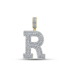 Layered A - Z Letter Initial Diamond Pendant 10K Yellow Gold A HipHopBling