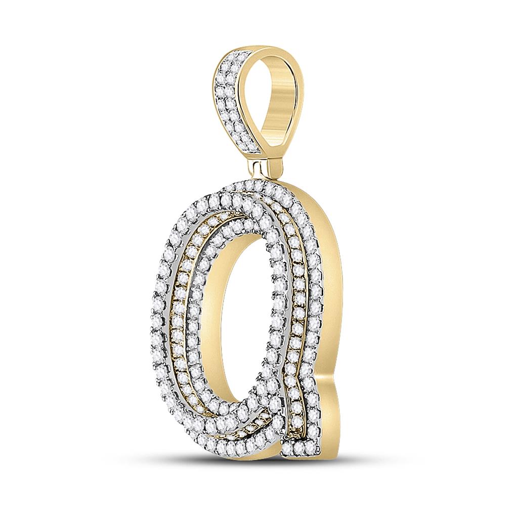 Layered A - Z Letter Initial Diamond Pendant 10K Yellow Gold A HipHopBling