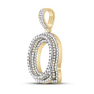 Layered A - Z Letter Initial Diamond Pendant 10K Yellow Gold A HipHopBling