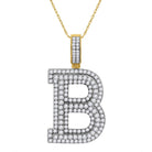 Layered A - Z Letter Initial Diamond Pendant 10K Yellow Gold A HipHopBling