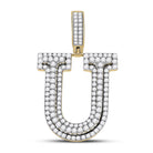Layered A - Z Letter Initial Diamond Pendant 10K Yellow Gold A HipHopBling
