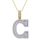 Layered A - Z Letter Initial Diamond Pendant 10K Yellow Gold A HipHopBling