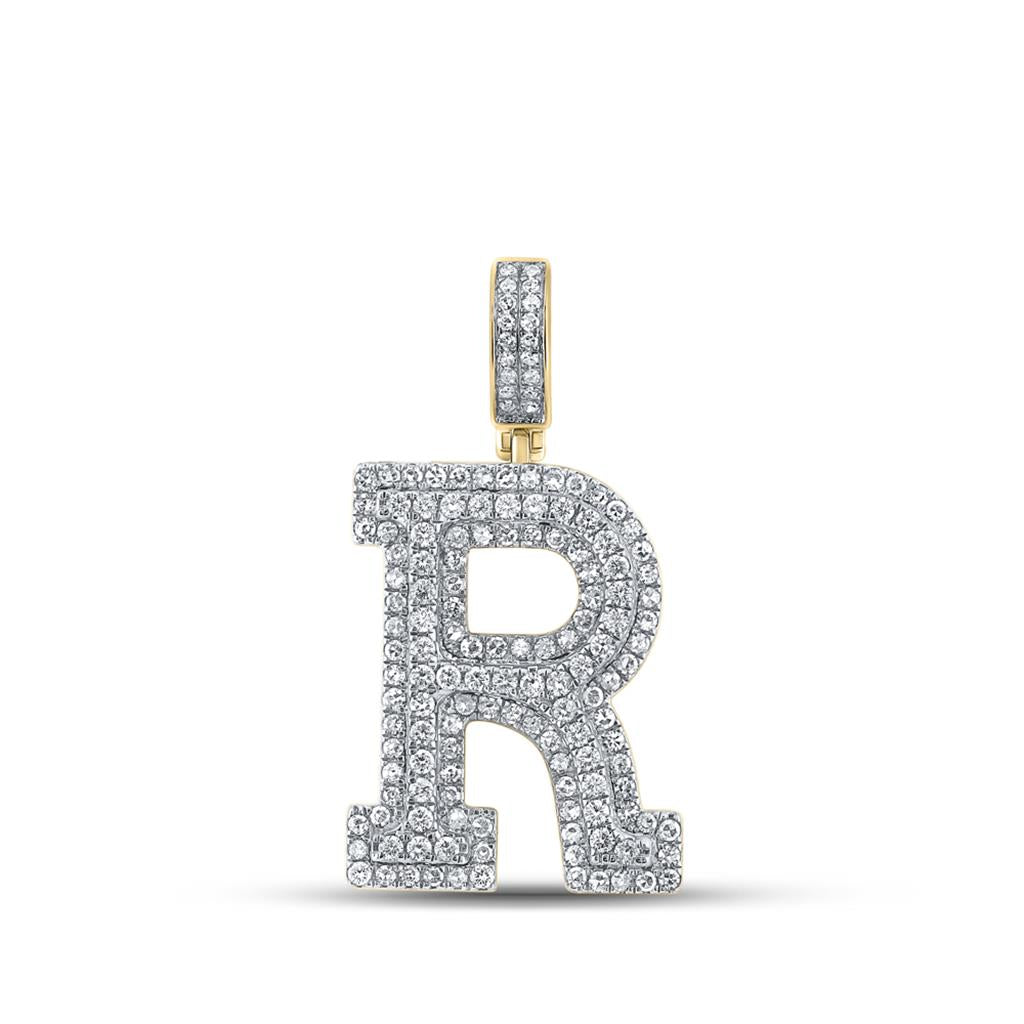 Layered A-Z Letter Initial Diamond Pendant 10K Yellow Gold HipHopBling