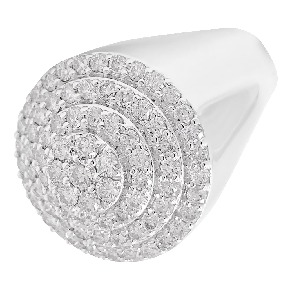 Layered Circle 1.70cttw Diamond Ring 10K White Gold HipHopBling