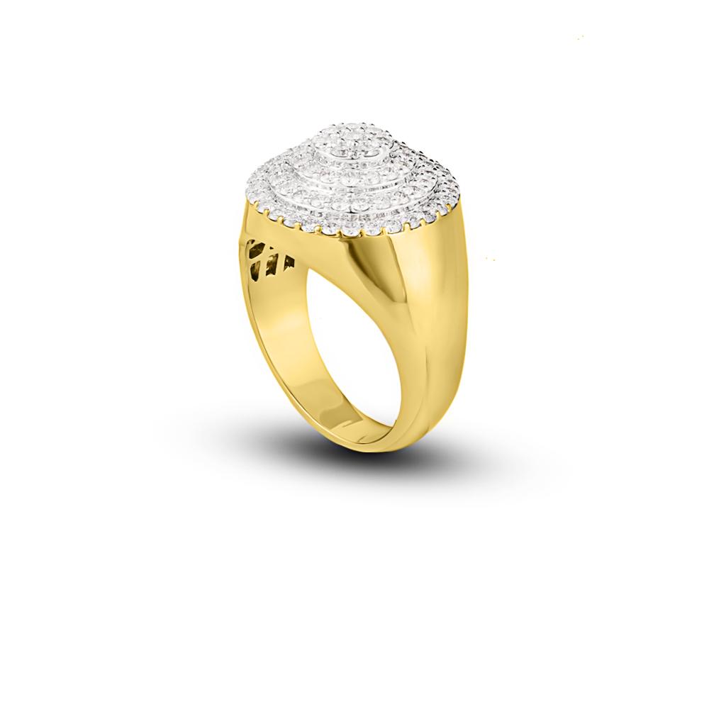 Layered Circle 1.75cttw Diamond Ring 10K Yellow Gold HipHopBling
