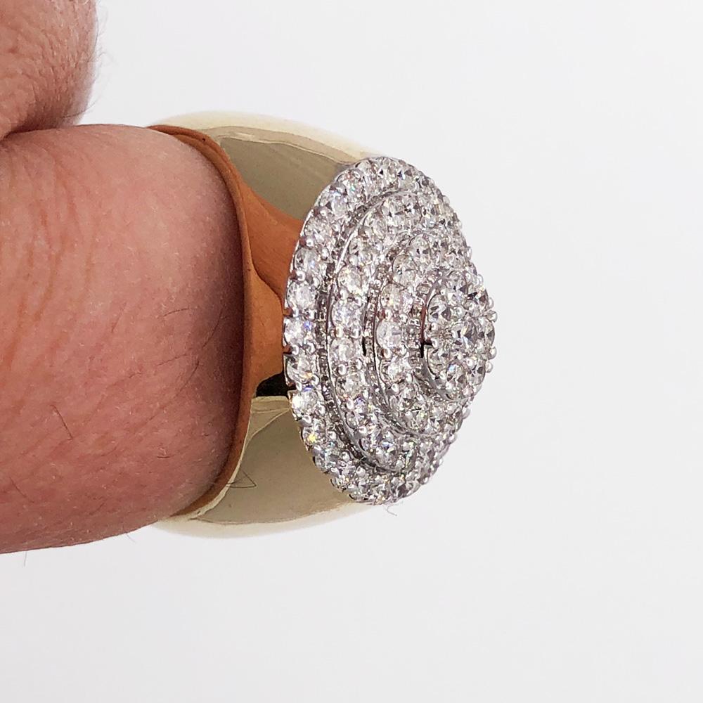 Layered Circle 1.75cttw Diamond Ring 10K Yellow Gold HipHopBling