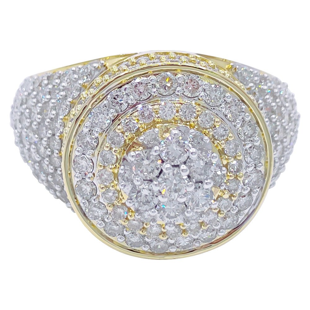 Layered Cluster 3.55cttw Diamond Ring 10K Yellow Gold HipHopBling