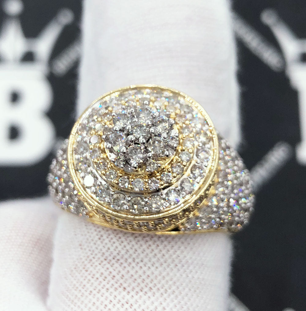 Layered Cluster 3.55cttw Diamond Ring 10K Yellow Gold HipHopBling