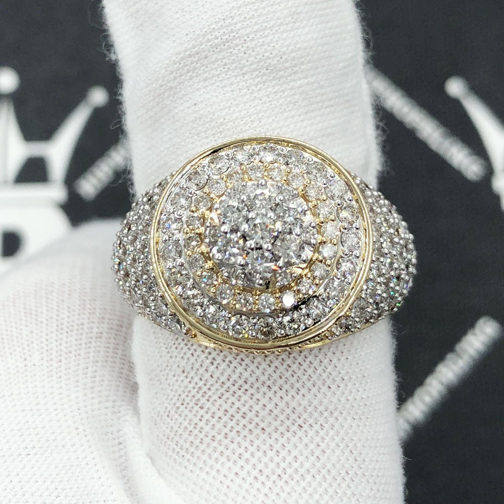 Layered Cluster 3.55cttw Diamond Ring 10K Yellow Gold HipHopBling