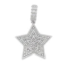 Layered Star Baguette VVS Moissanite Pendant 3.73cttw .925 Sterling Silver HipHopBling