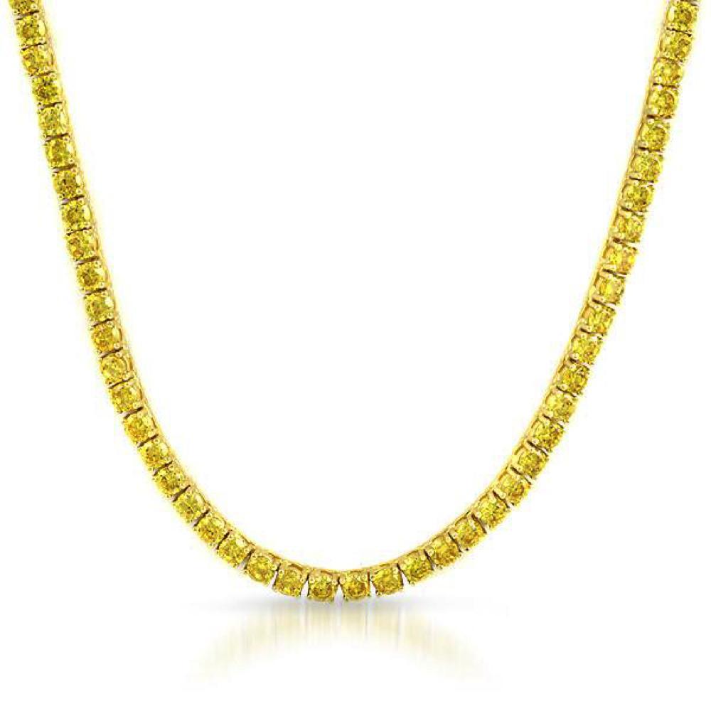 Lemonade 4MM CZ Gold Stainless Steel Tennis Chain 20" HipHopBling