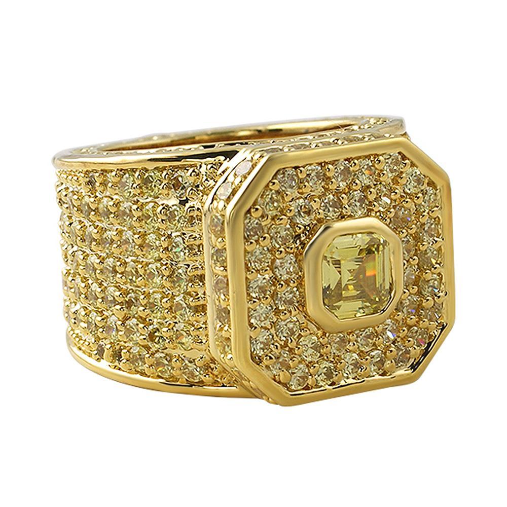 Lemonade Asscher Cut Boss Iced Out Ring 7 HipHopBling