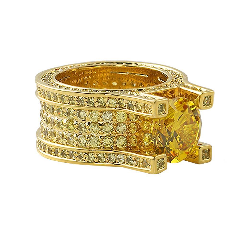 Lemonade Baller Solitaire Eternity Hip Hop Ring 7 HipHopBling