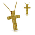 Lemonade Double Canary CZ Diamond Cross 316L Pendant Only HipHopBling