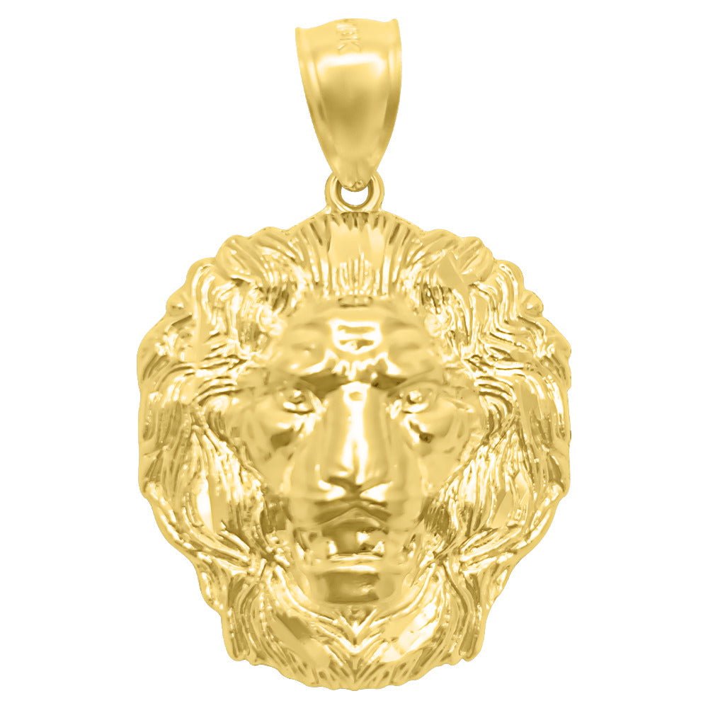 Lion Face DC 10K Yellow Gold Pendant HipHopBling