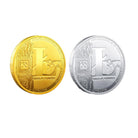 LITECOIN Coin Iced Out Frame Pendant Yellow Gold Tennis CZ Frame HipHopBling