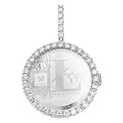LITECOIN Coin Iced Out Frame Pendant Yellow Gold Tennis CZ Frame HipHopBling