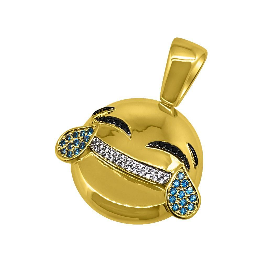 LOL Emoji CZ Bling Bling Gold Pendant Pendant Only HipHopBling