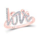 Love Script Diamond Ring 10K Gold 10K Rose Gold HipHopBling